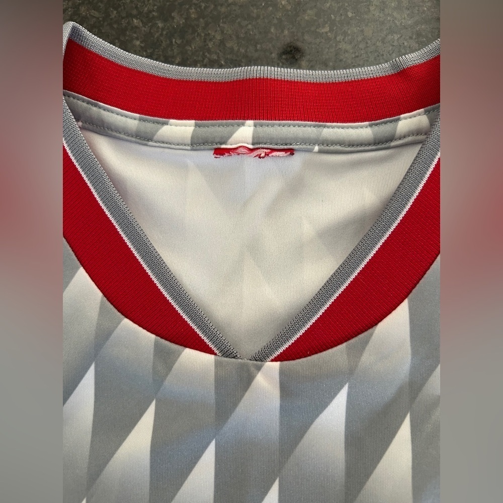 1990 Gray and Red Candy Liverpool FC Jersey - Picture 2 of 5